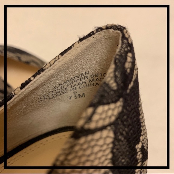 ENZO ANGIOLINI Black Lace Maiven Peep Toe Heels - Picture 7 of 8